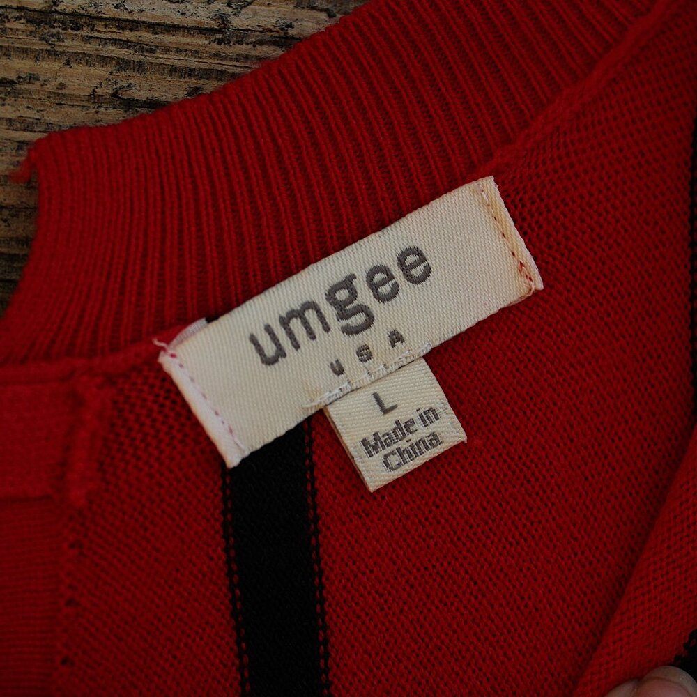 'Umgee U.S.A' Black & Red Stripe Open Back Balloo… - image 5